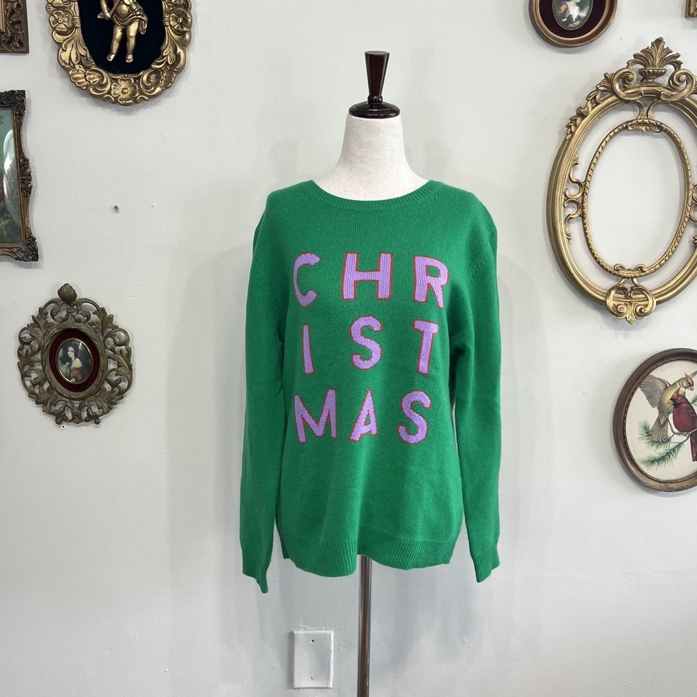 Chinti & Parker Green "Christmas" Wool-Cashmere Sweater - Size Large